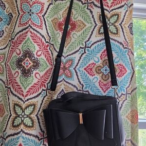 Grossi Black Bow Shoulder Bag